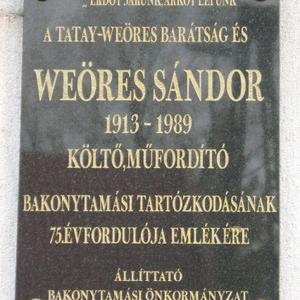 Tatay Sándor és Weöres Sándor barátság emléktábla